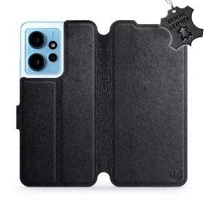 Kožené flip pouzdro Mobiwear - Xiaomi Redmi Note 12 4G - Černé
