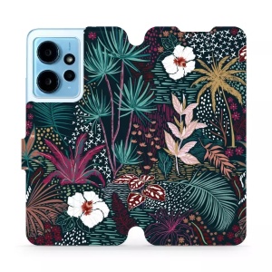 Knížkové flip pouzdro Mobiwear - Xiaomi Redmi Note 12 4G - VP13S Temná flóra - VÝPRODEJ