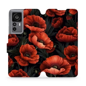 Flipové pouzdro Mobiwear - Xiaomi 12T / 12T Pro - VP45S Temné červené květy