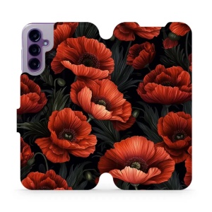 Flipové pouzdro Mobiwear - Samsung Galaxy A14 5G / LTE - VP45S Temné červené květy