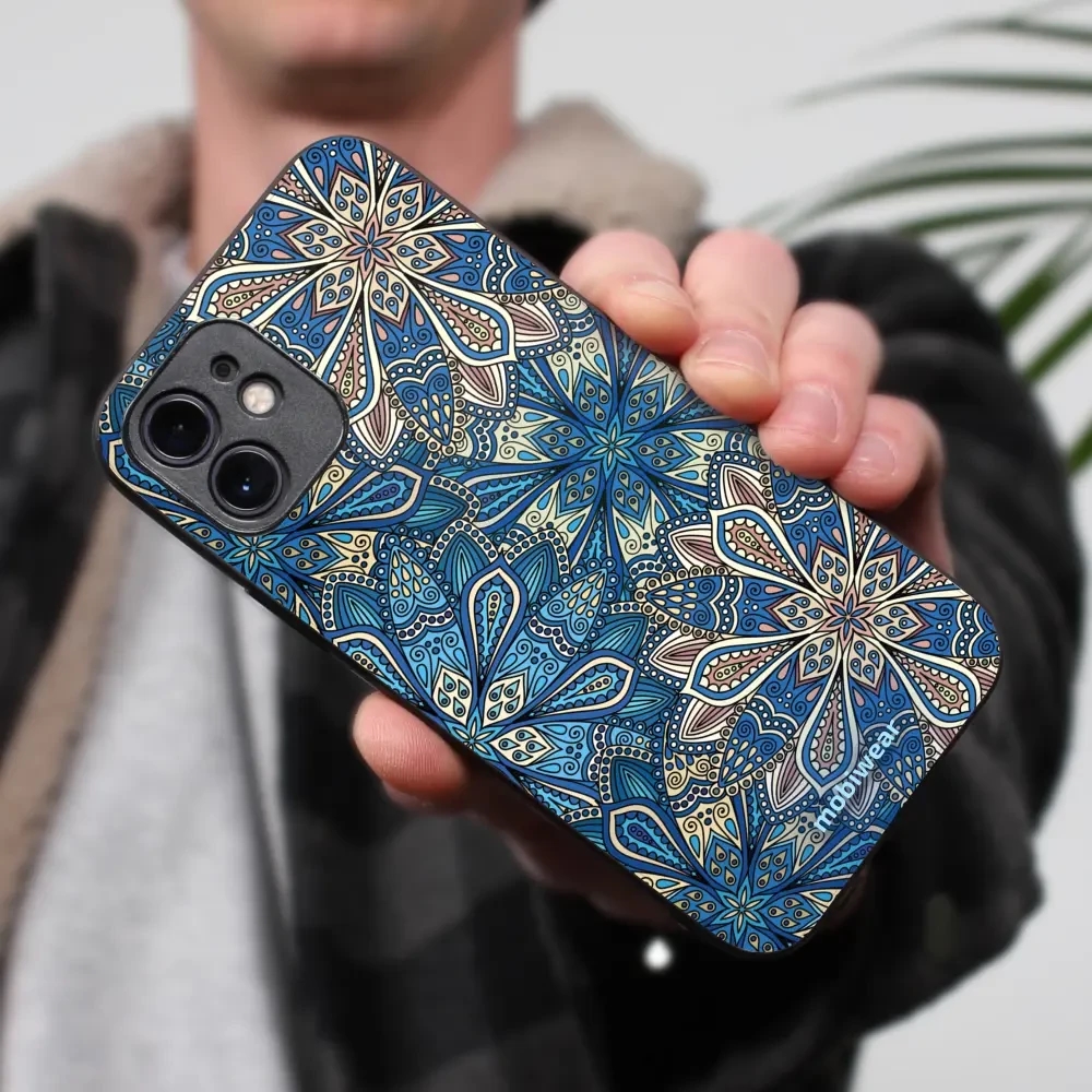 Prémiový lesklý kryt Mobiwear Glossy na mobil Samsung Galaxy S23 Ultra - G038G - Modré mandala květy - VÝPRODEJ