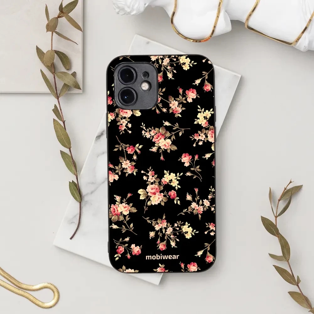 Lesklý kryt Mobiwear Glossy - Samsung Galaxy S23 - G039G - Květy na černé