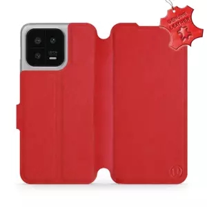 Flipové kožené pouzdro Mobiwear na mobil Xiaomi 13 - Červené - L_RDS - VÝPRODEJ