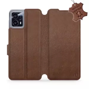 Kožené flip pouzdro Mobiwear - Motorola Moto G13 - Hnědé