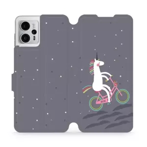 Flipové pouzdro Mobiwear - Motorola Moto G23 - V024P Jednorožec na kole
