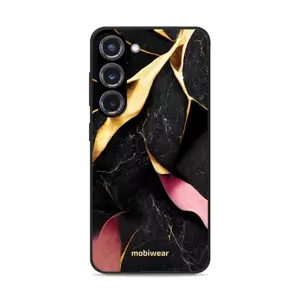 Lesklý kryt Mobiwear Glossy - Samsung Galaxy S23 Plus - G021G Černý a zlatavý mramor