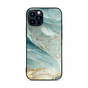 Lesklý kryt Mobiwear Glossy - Apple iPhone 12 Pro - G022G Zelenkavý a zlatavý mramor