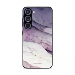 Lesklý kryt Mobiwear Glossy - Samsung Galaxy S23 Plus - G028G - Bílý a fialový mramor