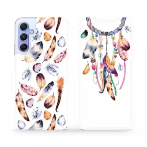Flipové pouzdro Mobiwear - Samsung Galaxy A34 5G - M003S Lapač a barevná pírka