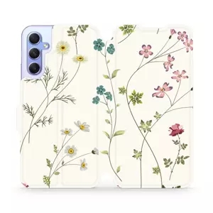 Flipové pouzdro Mobiwear - Samsung Galaxy A34 5G - MD03S Tenké rostlinky s květy