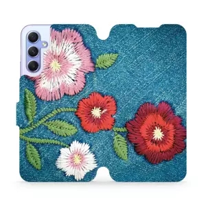 Flipové pouzdro Mobiwear - Samsung Galaxy A34 5G - MD05P Džínové květy