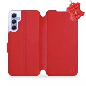 Kožené flip pouzdro Mobiwear - Samsung Galaxy A34 5G - Červené