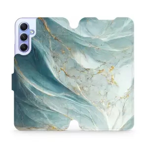 Flipové pouzdro Mobiwear - Samsung Galaxy A34 5G - VP34S Zelenkavý a zlatavý mramor