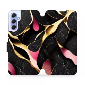 Flipové pouzdro Mobiwear - Samsung Galaxy A34 5G - VP35S Černý a zlatavý mramor