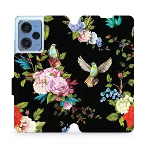 Flipové pouzdro Mobiwear - Xiaomi Redmi Note 12 Pro 5G - VD09S Ptáčci a květy