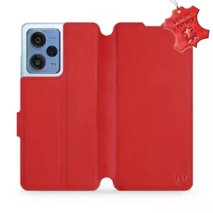 Kožené flip pouzdro Mobiwear - Xiaomi Redmi Note 12 Pro 5G - Červené