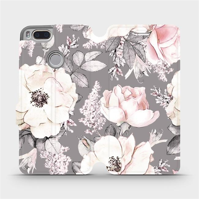 Flipové pouzdro Mobiwear - Xiaomi Mi A1 - MX06S Květy na šedém pozadí
