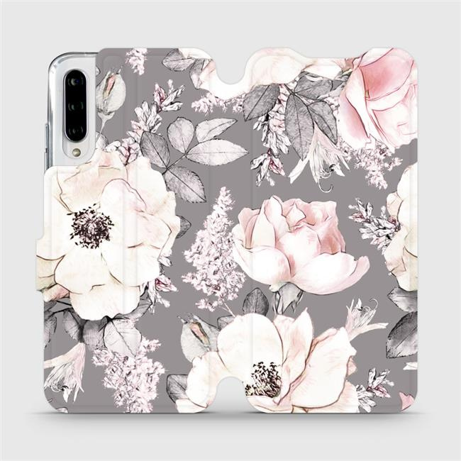 Flipové pouzdro Mobiwear - Xiaomi Mi A3 - MX06S Květy na šedém pozadí