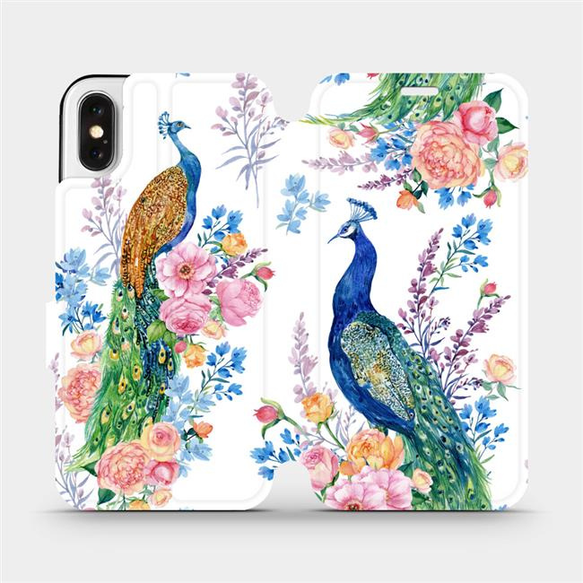Flipové pouzdro Mobiwear - Apple iPhone X - MX08S Pávi