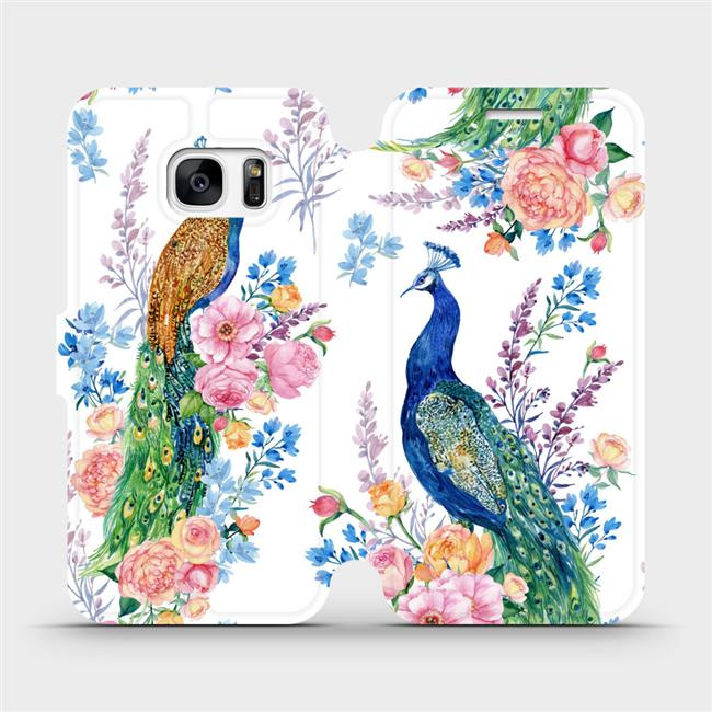 Flipové pouzdro Mobiwear - Samsung Galaxy S7 - MX08S Pávi