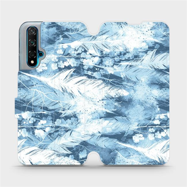 Flipové pouzdro Mobiwear - Huawei Nova 5T - M058S Světle modrá horizontální pírka