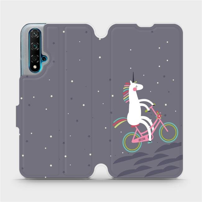 Flipové pouzdro Mobiwear - Huawei Nova 5T - V024P Jednorožec na kole
