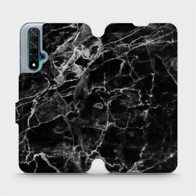 Flipové pouzdro Mobiwear - Huawei Nova 5T - V056P Černý mramor