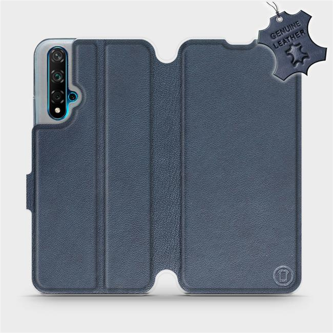 Kožené flip pouzdro Mobiwear - Huawei Nova 5T - Modré
