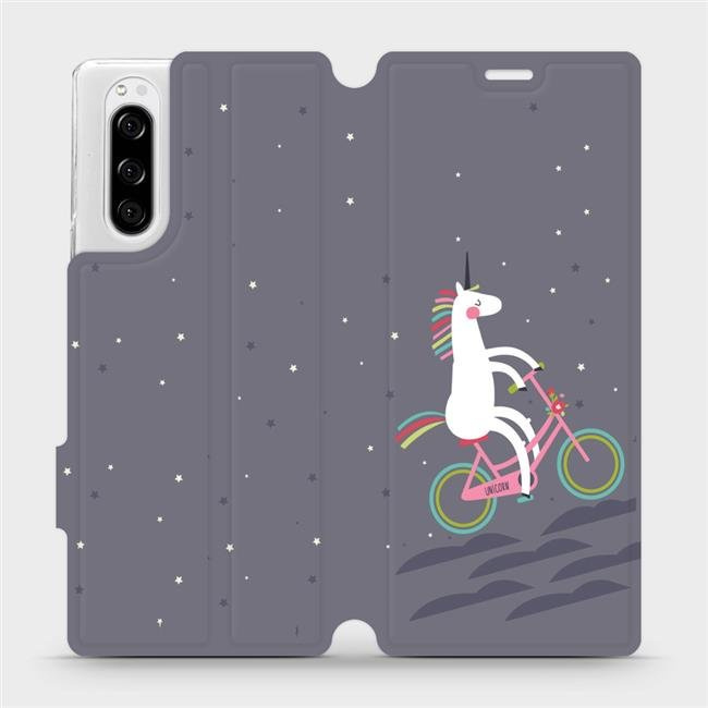 Flipové pouzdro Mobiwear - Sony Xperia 5 - V024P Jednorožec na kole