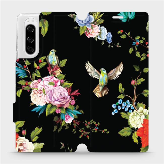 Flipové pouzdro Mobiwear - Sony Xperia 5 - VD09S Ptáčci a květy
