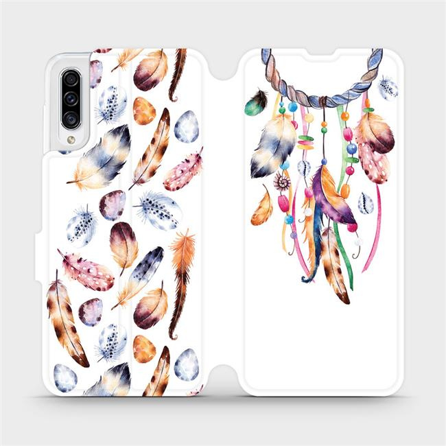 Flipové pouzdro Mobiwear - Samsung Galaxy A30s - M003S Lapač a barevná pírka