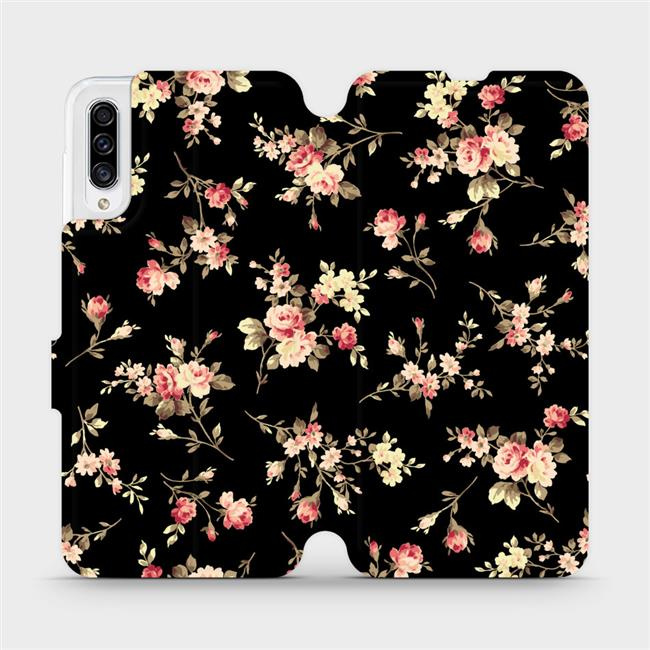 Flipové pouzdro Mobiwear - Samsung Galaxy A30s - VD02S Květy na černé