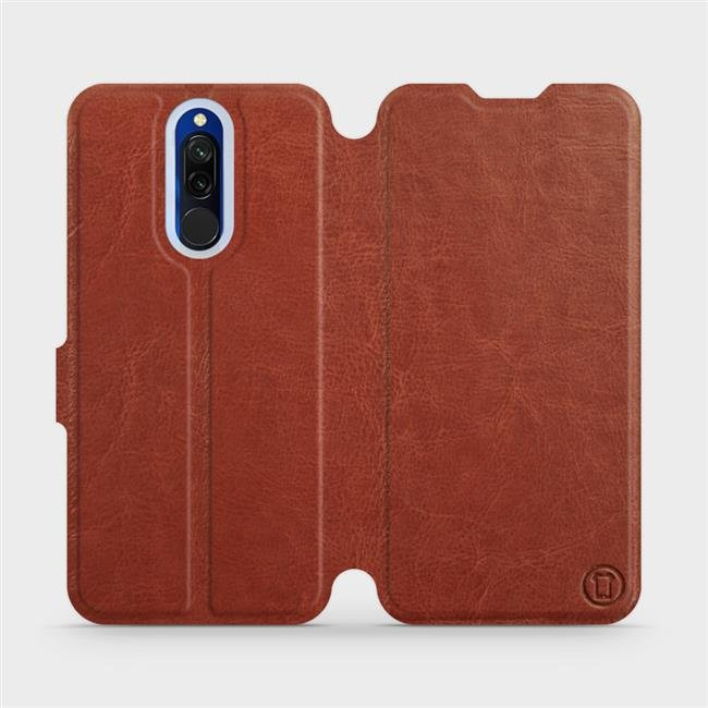 Flipové pouzdro Mobiwear - Xiaomi Redmi 8 - Hnědé a šedé