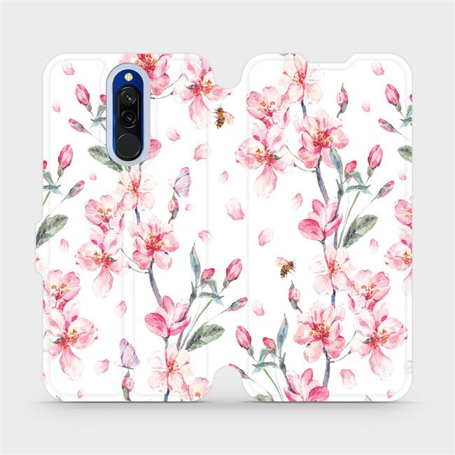 Flipové pouzdro Mobiwear - Xiaomi Redmi 8 - M124S Růžové květy