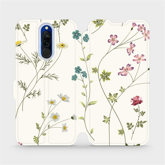 Flipové pouzdro Mobiwear - Xiaomi Redmi 8 - MD03S Tenké rostlinky s květy