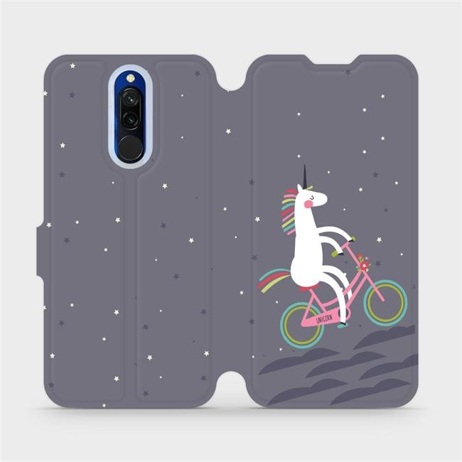 Flipové pouzdro Mobiwear - Xiaomi Redmi 8 - V024P Jednorožec na kole
