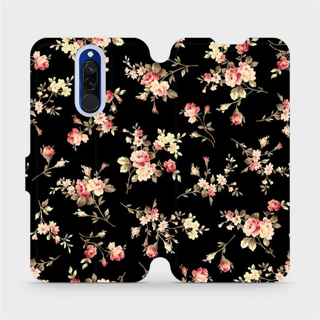 Flipové pouzdro Mobiwear - Xiaomi Redmi 8 - VD02S Květy na černé