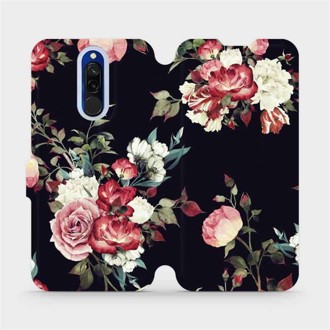 Flipové pouzdro Mobiwear - Xiaomi Redmi 8 - VD11P Růže na černé