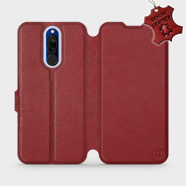 Kožené flip pouzdro Mobiwear - Xiaomi Redmi 8 - Tmavě červené