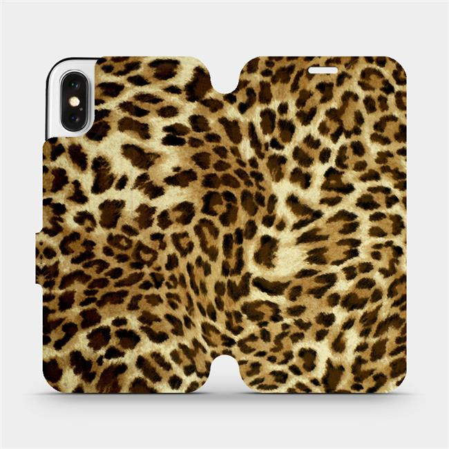 Flipové pouzdro Mobiwear - Apple iPhone X - VA33P Leopardí vzor