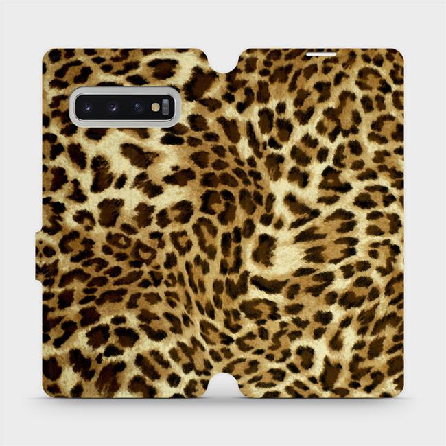 Flipové pouzdro Mobiwear - Samsung Galaxy S10 Plus - VA33P Leopardí vzor