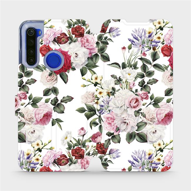 Flipové pouzdro Mobiwear - Xiaomi Redmi Note 8T - MD01S Růže na bílé