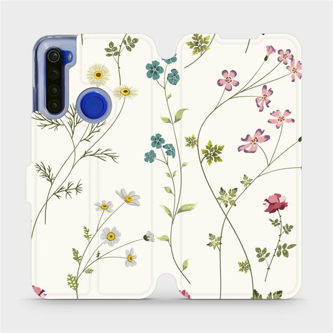 Flipové pouzdro Mobiwear - Xiaomi Redmi Note 8T - MD03S Tenké rostlinky s květy