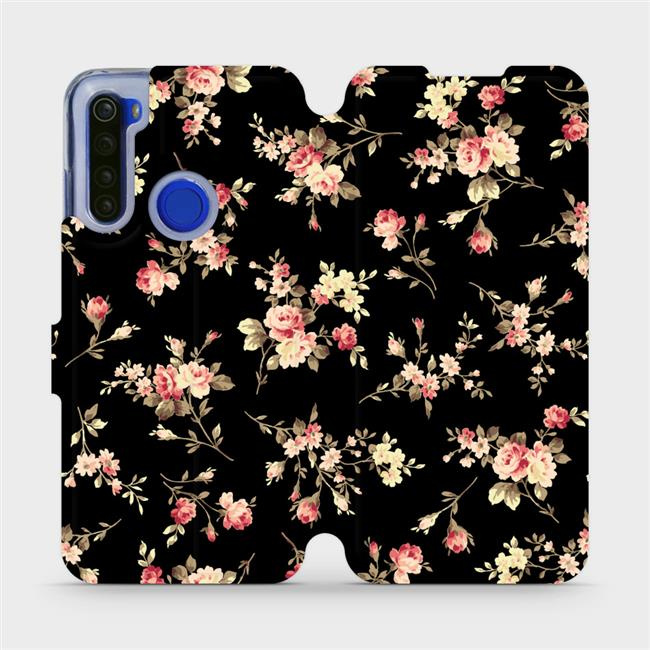 Flipové pouzdro Mobiwear - Xiaomi Redmi Note 8T - VD02S Květy na černé