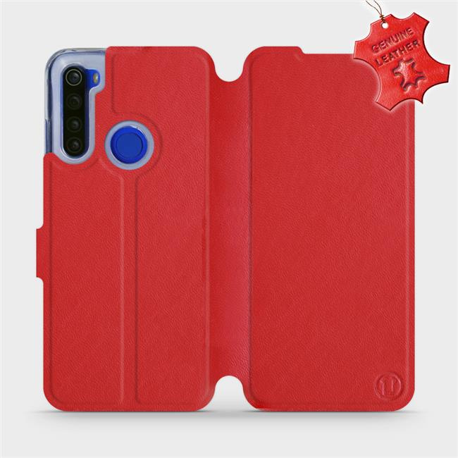 Kožené flip pouzdro Mobiwear - Xiaomi Redmi Note 8T - Červené