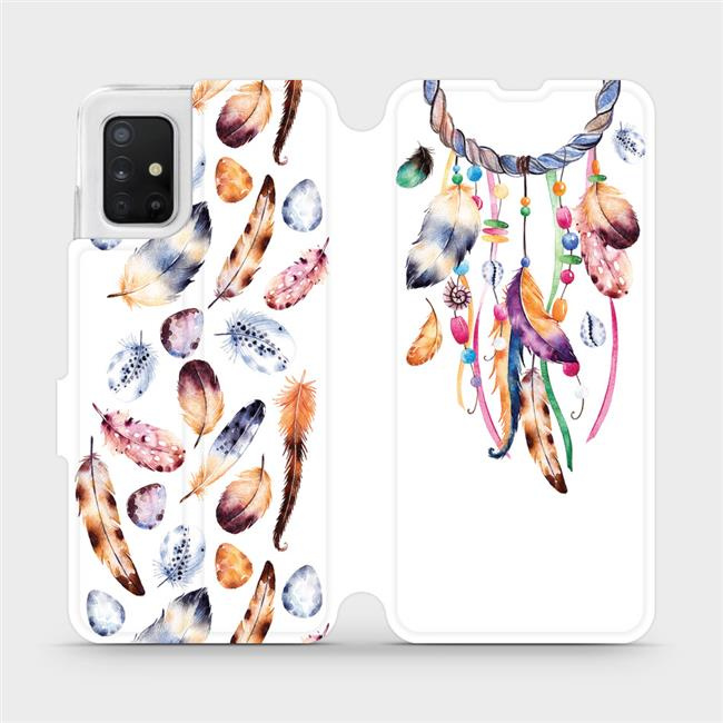Flipové pouzdro Mobiwear - Samsung Galaxy A51 - M003S Lapač a barevná pírka