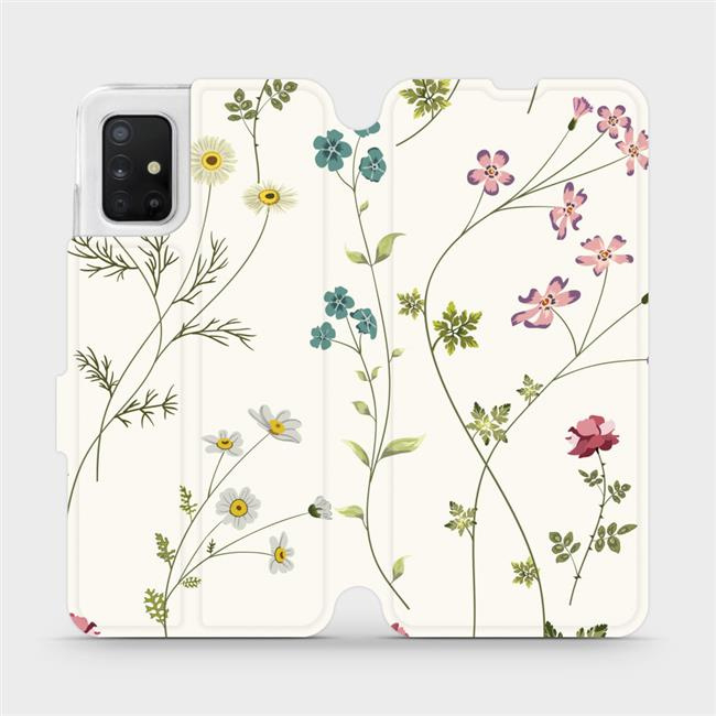 Flipové pouzdro Mobiwear - Samsung Galaxy A51 - MD03S Tenké rostlinky s květy