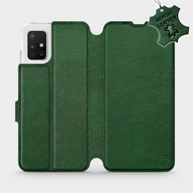 Kožené flip pouzdro Mobiwear - Samsung Galaxy A51 - Zelené