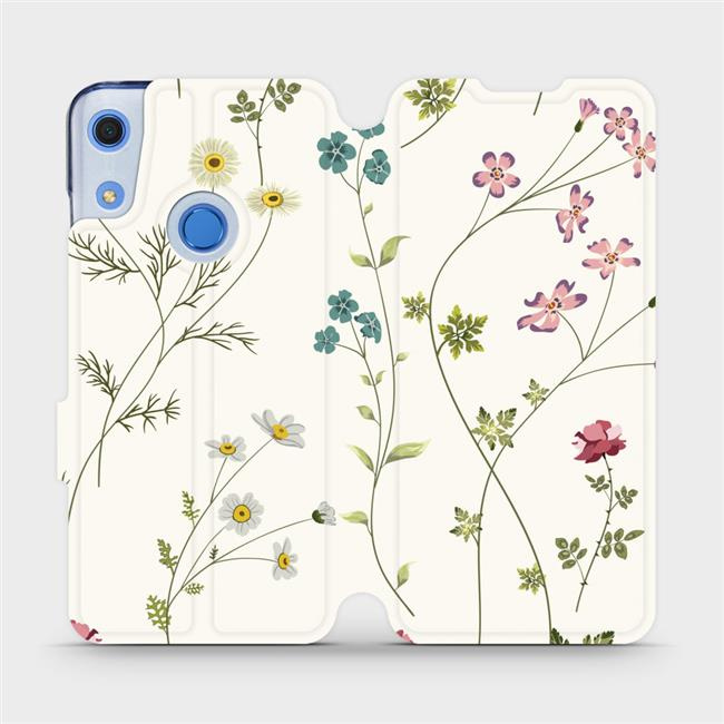 Flipové pouzdro Mobiwear - Huawei Y6S / Honor 8A - MD03S Tenké rostlinky s květy