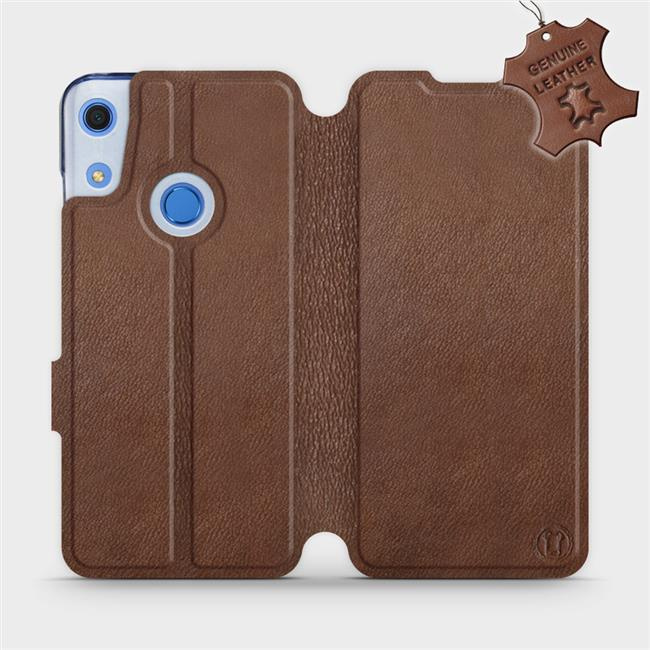 Kožené flip pouzdro Mobiwear - Huawei Y6S / Honor 8A - Hnědé